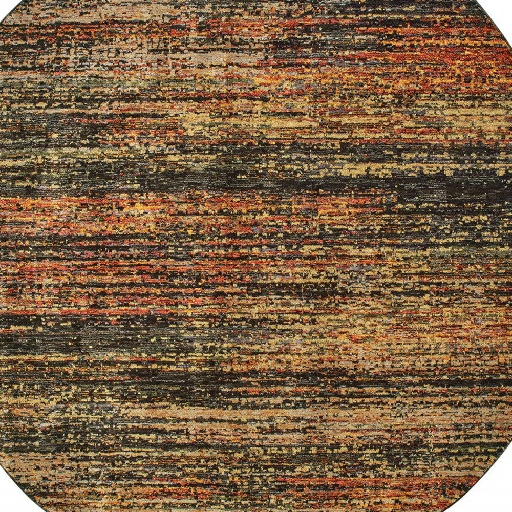 12' Gold And Slate Abstract Runner Rug