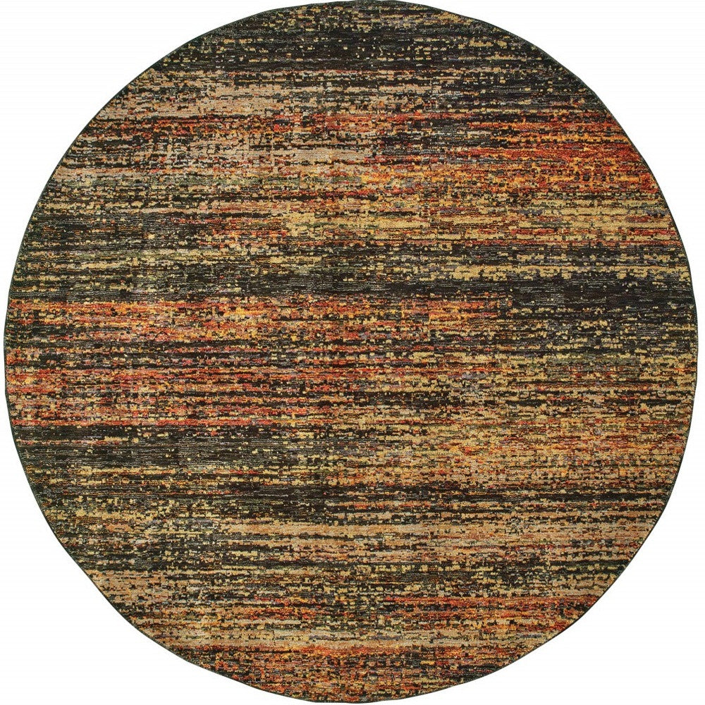 12' Gold And Slate Abstract Runner Rug