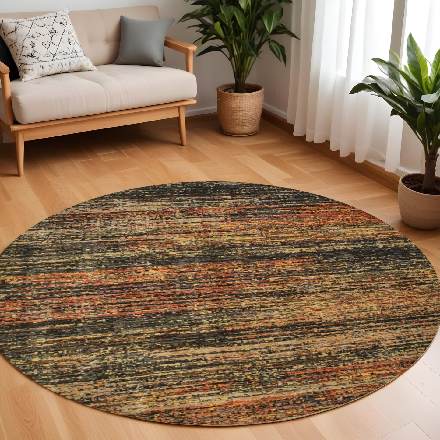 12' Gold And Slate Abstract Runner Rug