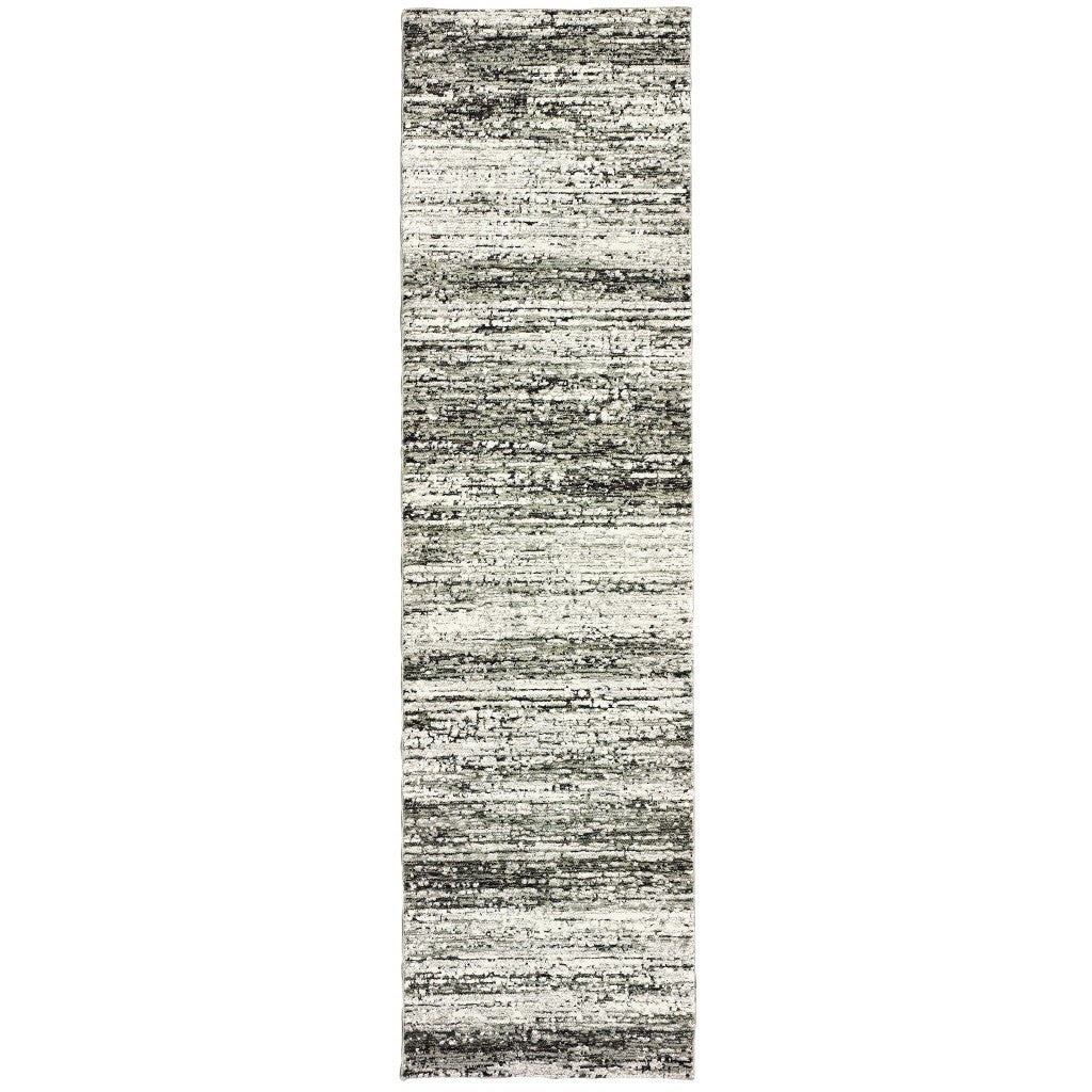 7' Round Ash And Slate Abstract Area Rug