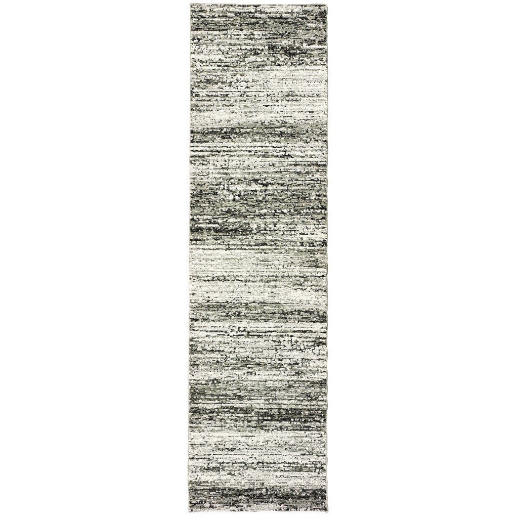 7' Round Ash And Slate Abstract Area Rug