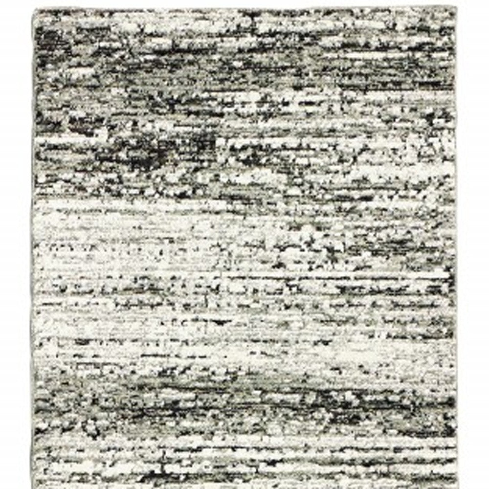 7' Round Ash And Slate Abstract Area Rug