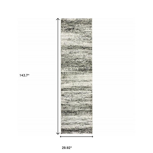 6' X 9' Ash And Slate Abstract Area Rug