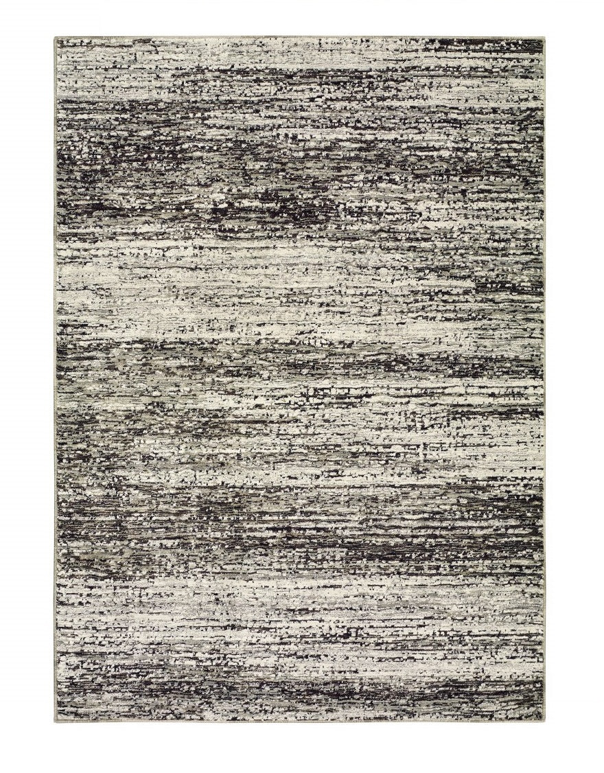 9' X 12' Ash And Slate Abstract Area Rug