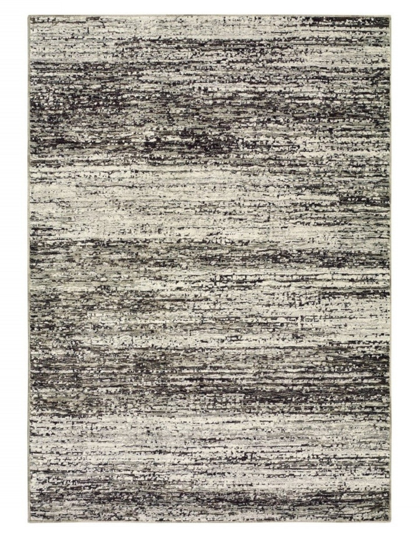 7' Round Ash And Slate Abstract Area Rug