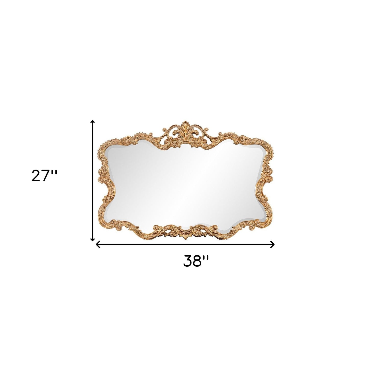 27" Gold Ornate Scroll Framed Accent Mirror