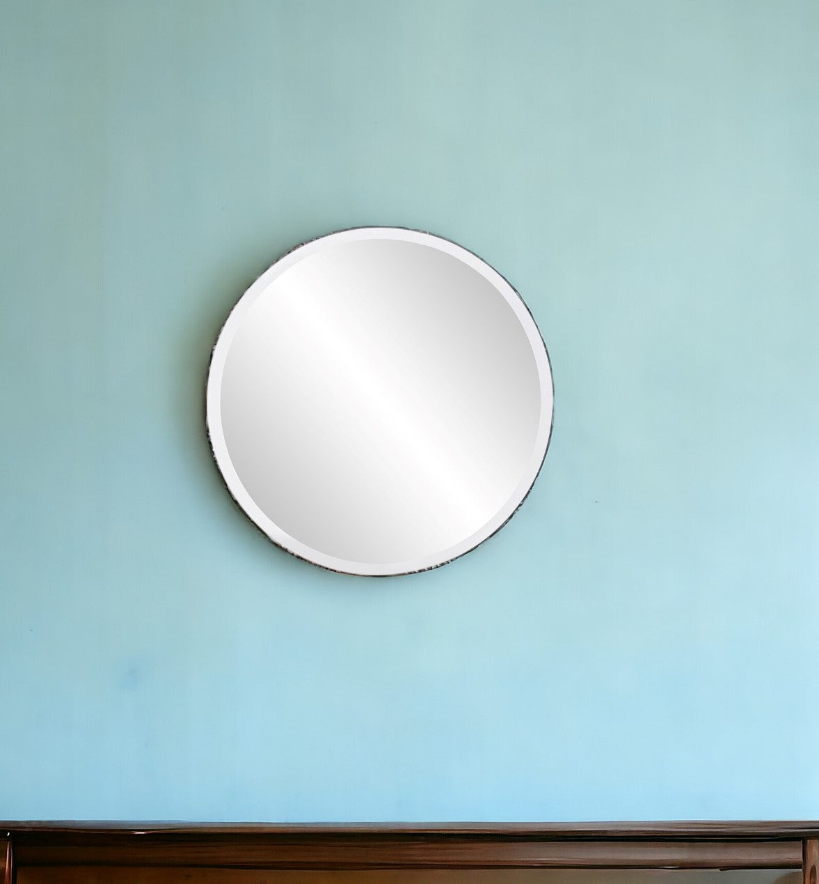 12" Clear Round Beveled Edge Accent Mirror