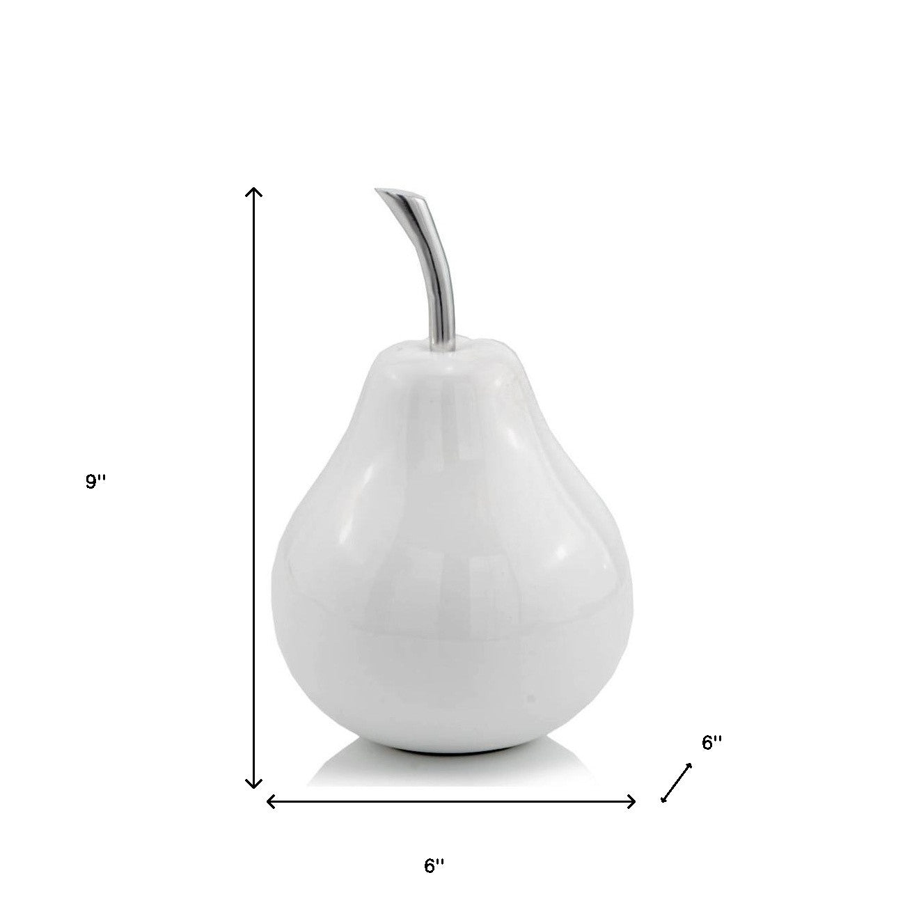 White Medium  Pear Shaped Aluminum Accent Home Decor