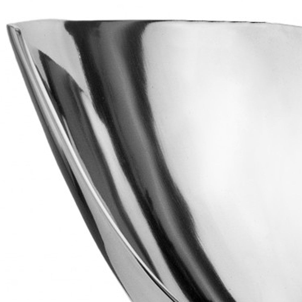 17" Silver Aluminum Modern Abstract Centerpiece Bowl