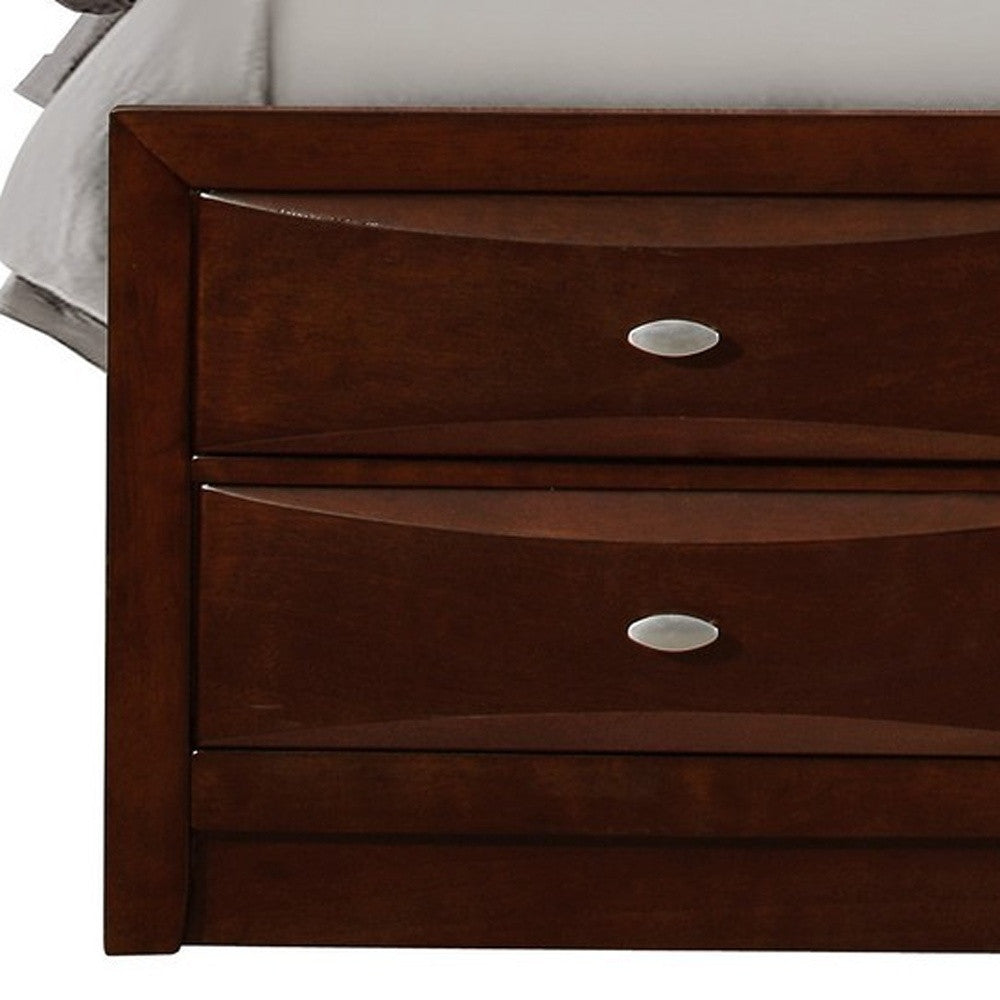 Solid Wood Full Espresso Eight Drawers Bed