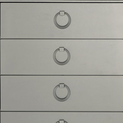 33" Silver Solid Wood Mirrored Five Drawer