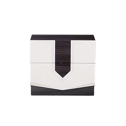 21" Gray Wood Two Drawer Nightstand