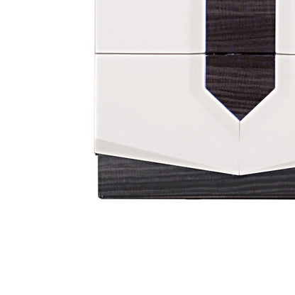 21" Gray Wood Two Drawer Nightstand