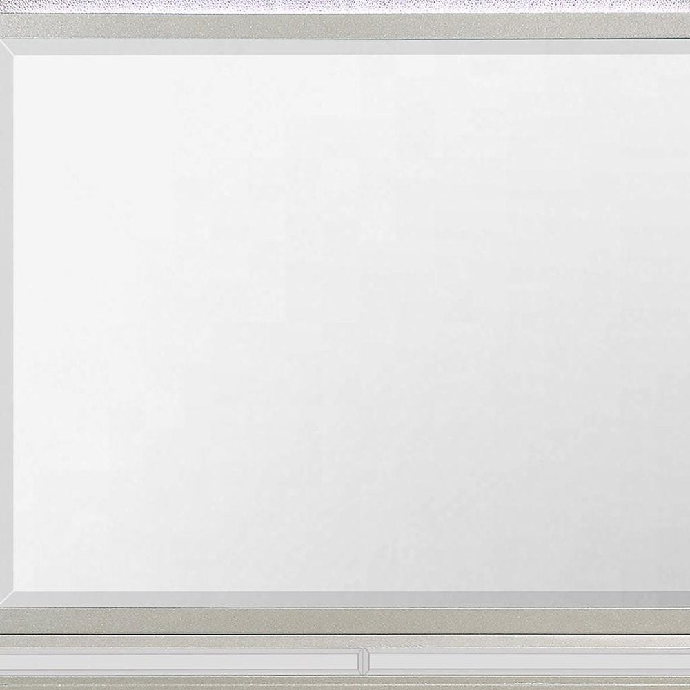 38" Champagne Wood Lighted Mounted Accent Mirror