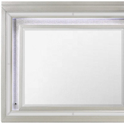 38" Champagne Wood Lighted Mounted Accent Mirror