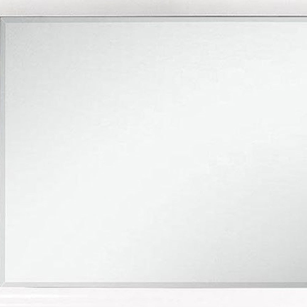 34" White Dresser Wood Mirror