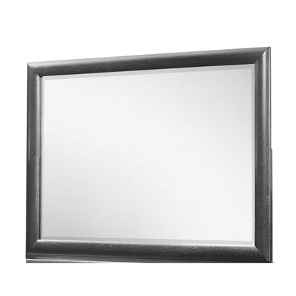 35" Dark Gray Wood Framed Mounted Dresser Mirror