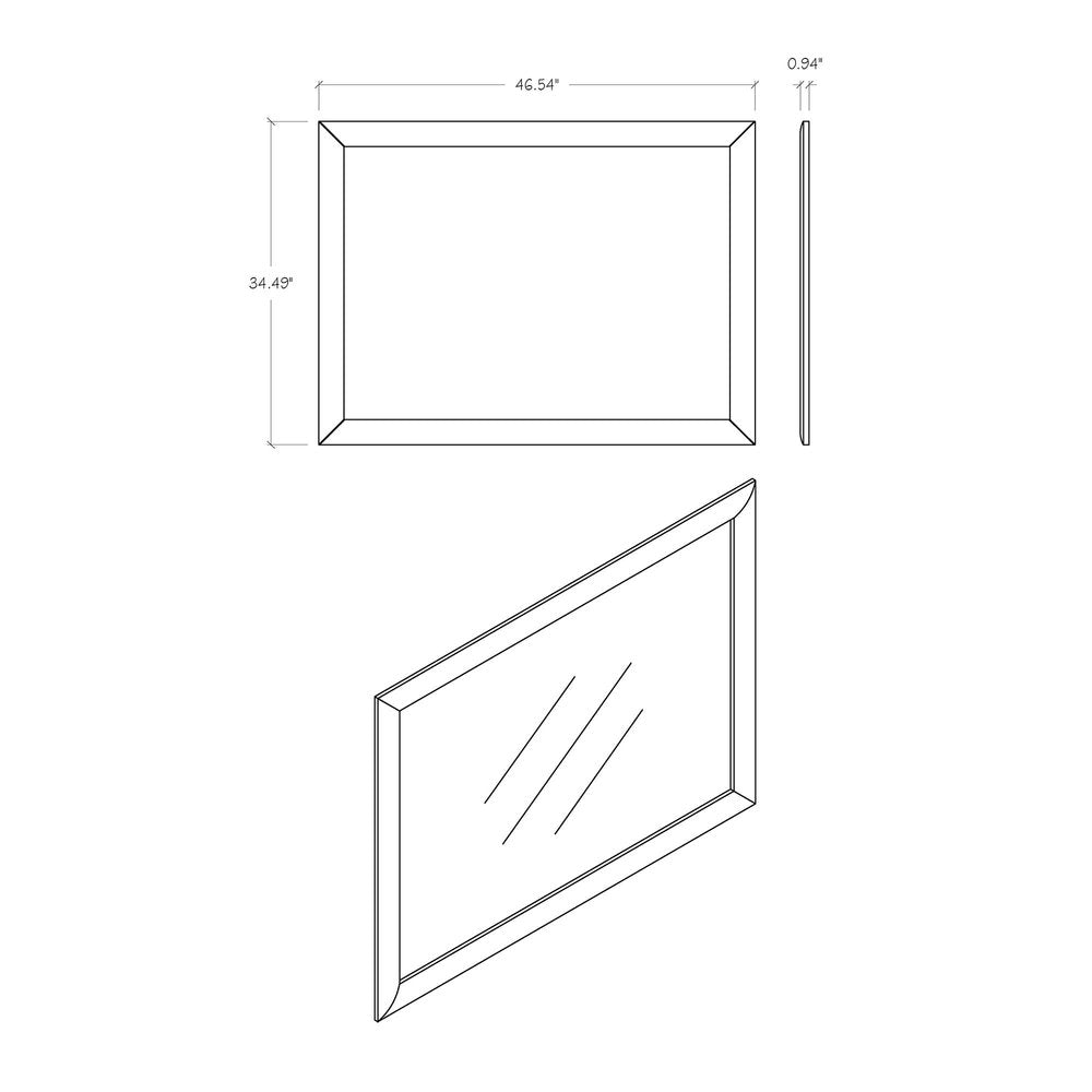 35" Dark Gray Wood Framed Mounted Dresser Mirror