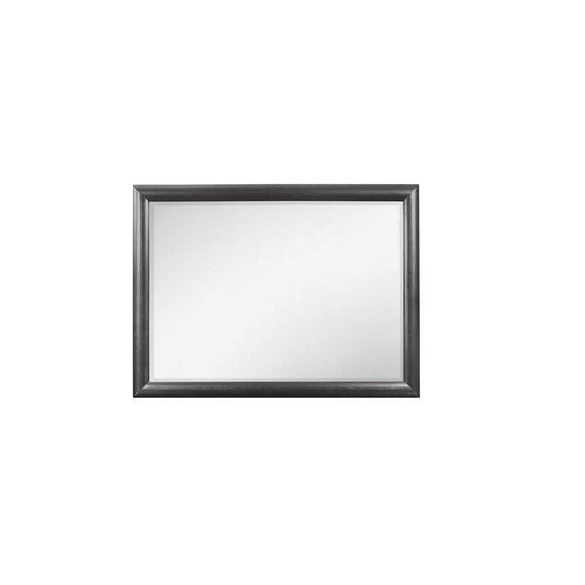 35" Dark Gray Wood Framed Mounted Dresser Mirror