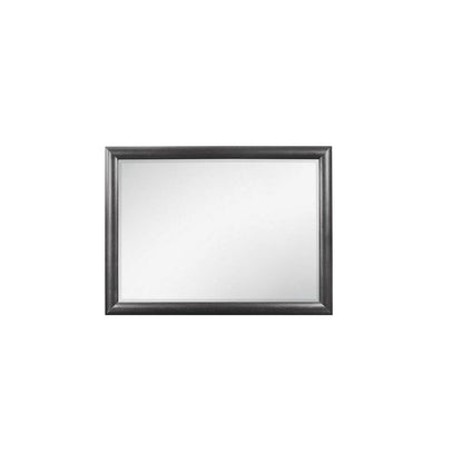 35" Dark Gray Wood Framed Mounted Dresser Mirror