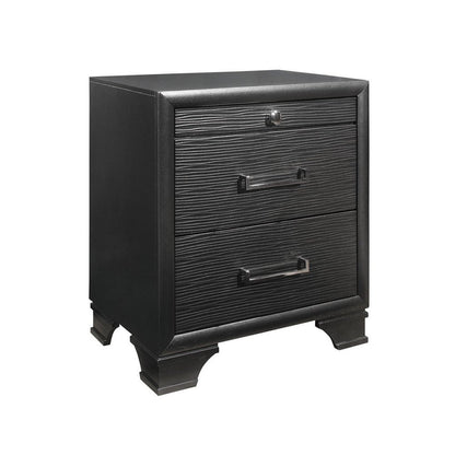 27" Gray Wood Two Drawer Nightstand