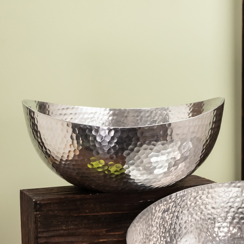 Handcrafted 12" Hammered Stainless Steel Centerpiece Bowl