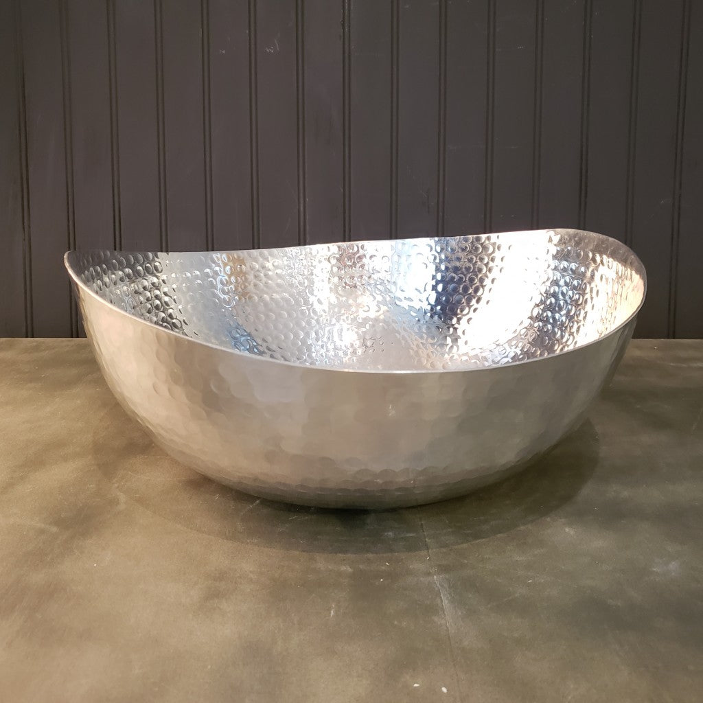 Handcrafted 12" Hammered Stainless Steel Centerpiece Bowl