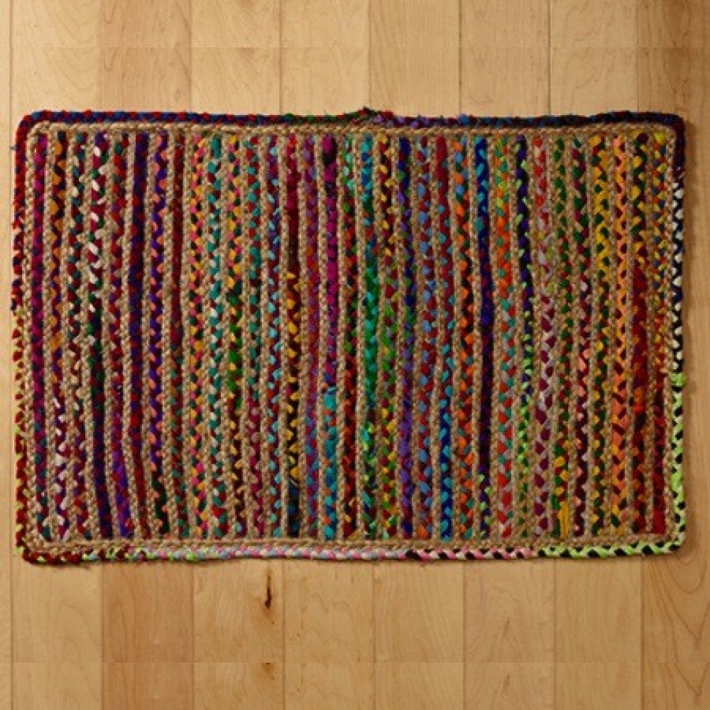 3'  Round Multicolor Bohemian Braided Rug