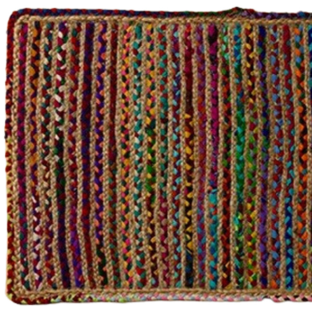 3'  Round Multicolor Bohemian Braided Rug