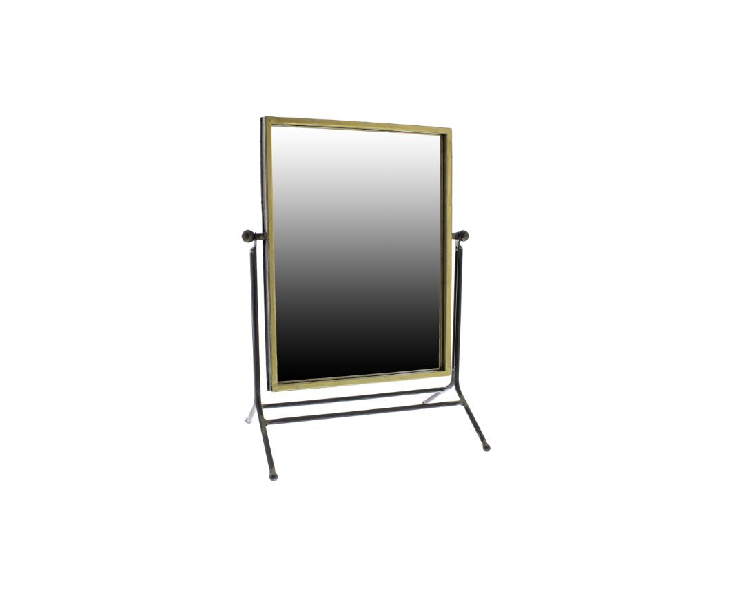 18" Black Framed Makeup Shaving Tabletop Mirror