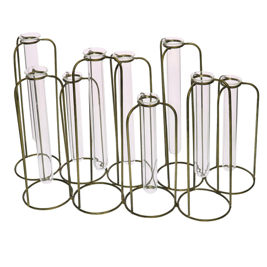 Burnished Gold Test Tube Cluster Vase