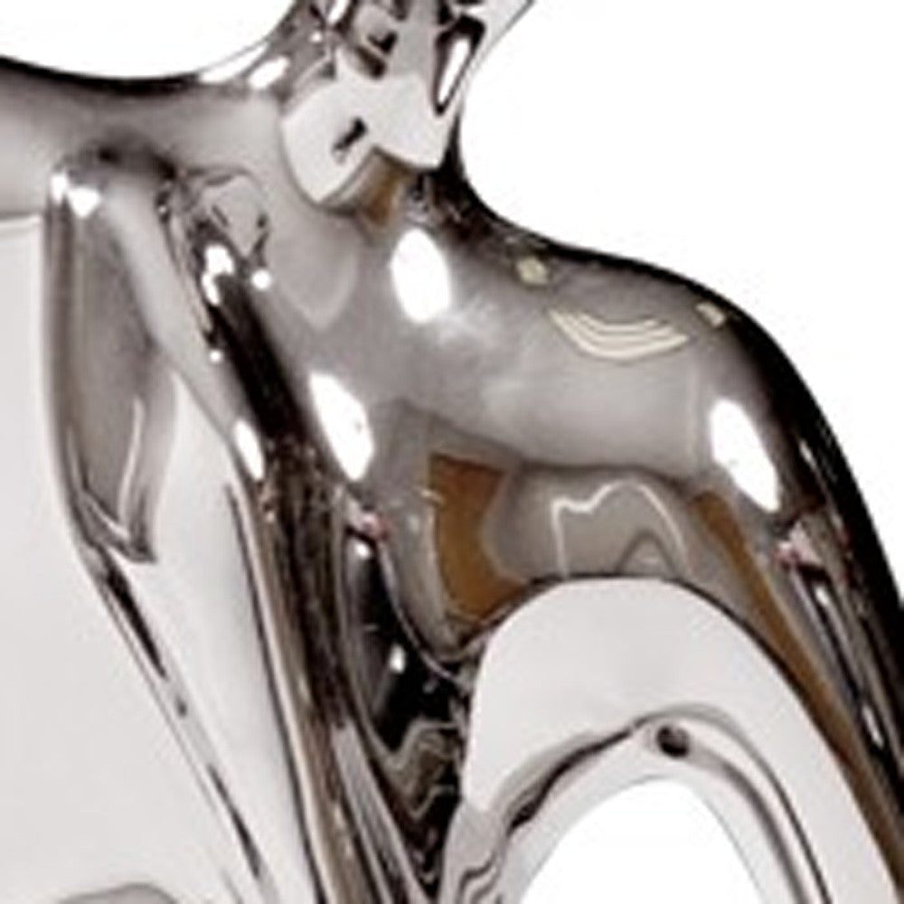 Modern Shiny Silver Female Form Sculpture