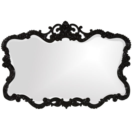 27" Black Ornate Scroll Framed Accent Mirror