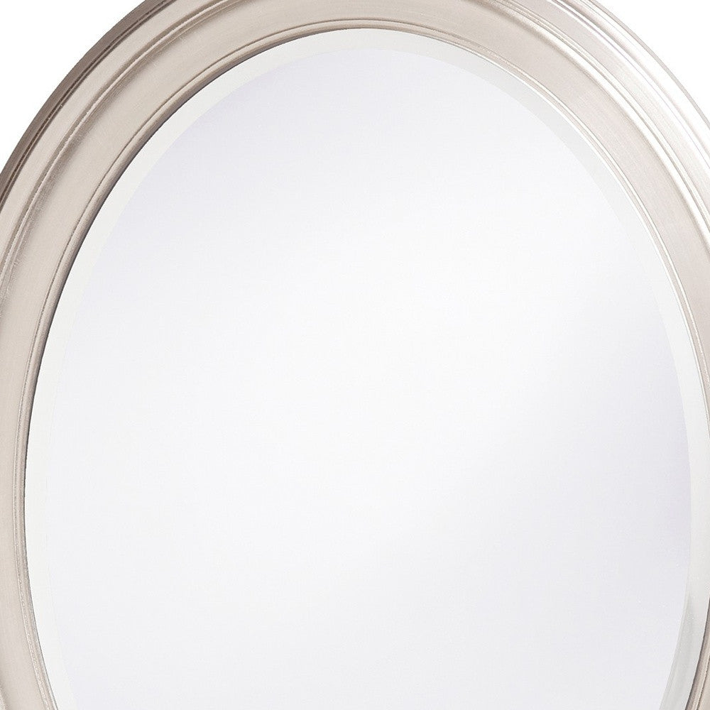 33" Silver Oval Framed Accent Mirror