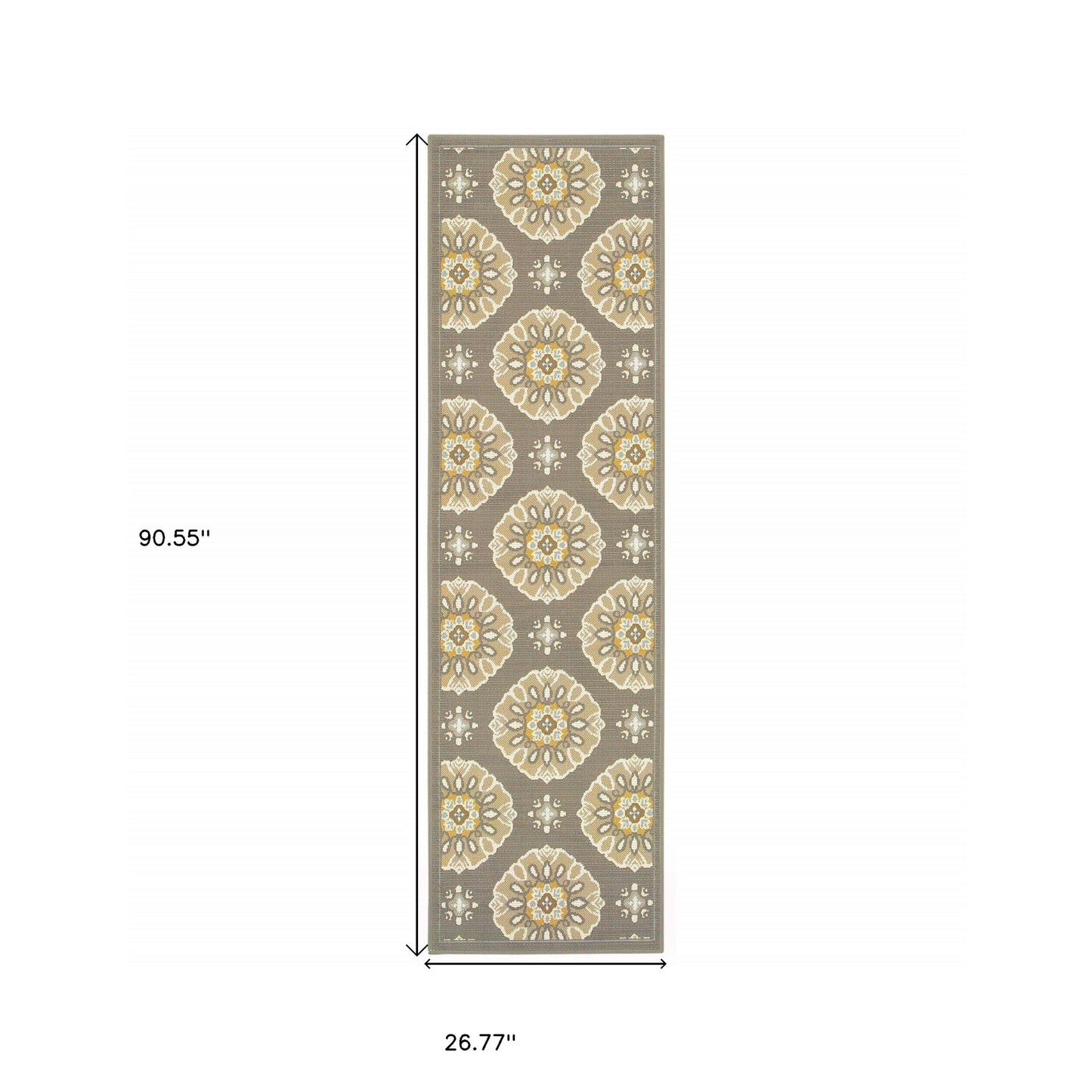 Gray Moroccan Indoor Outdoor Area Rug