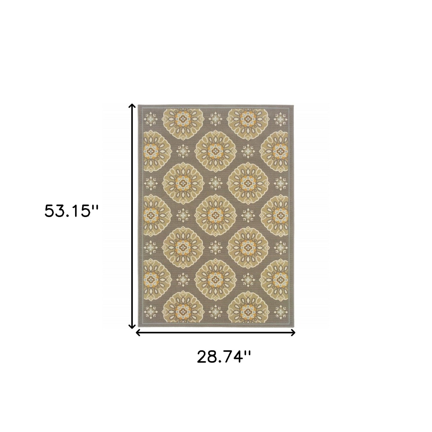 Gray Moroccan Indoor Outdoor Area Rug