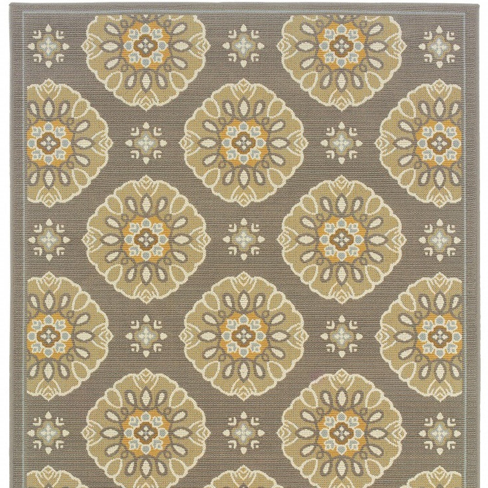 8' x 11' Gray Moroccan Indoor Outdoor Area Rug