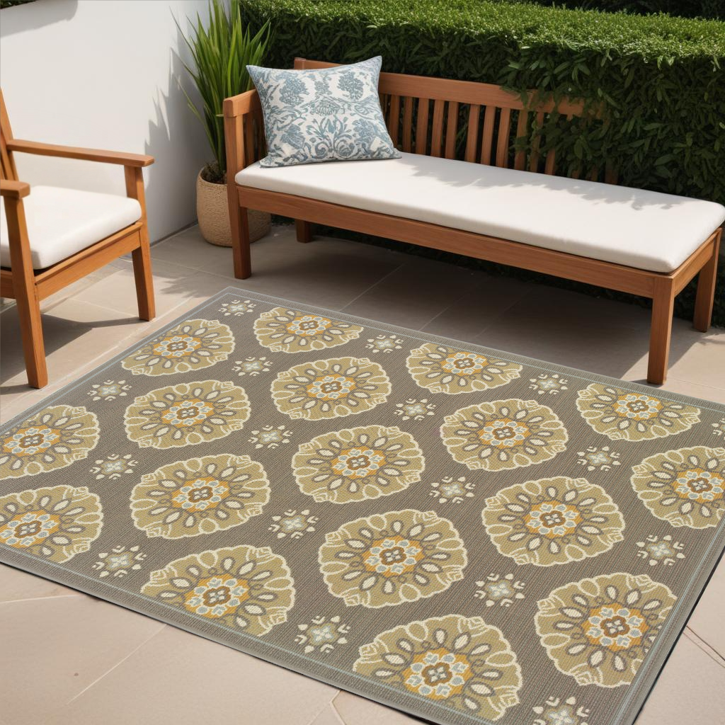 Gray Moroccan Indoor Outdoor Area Rug