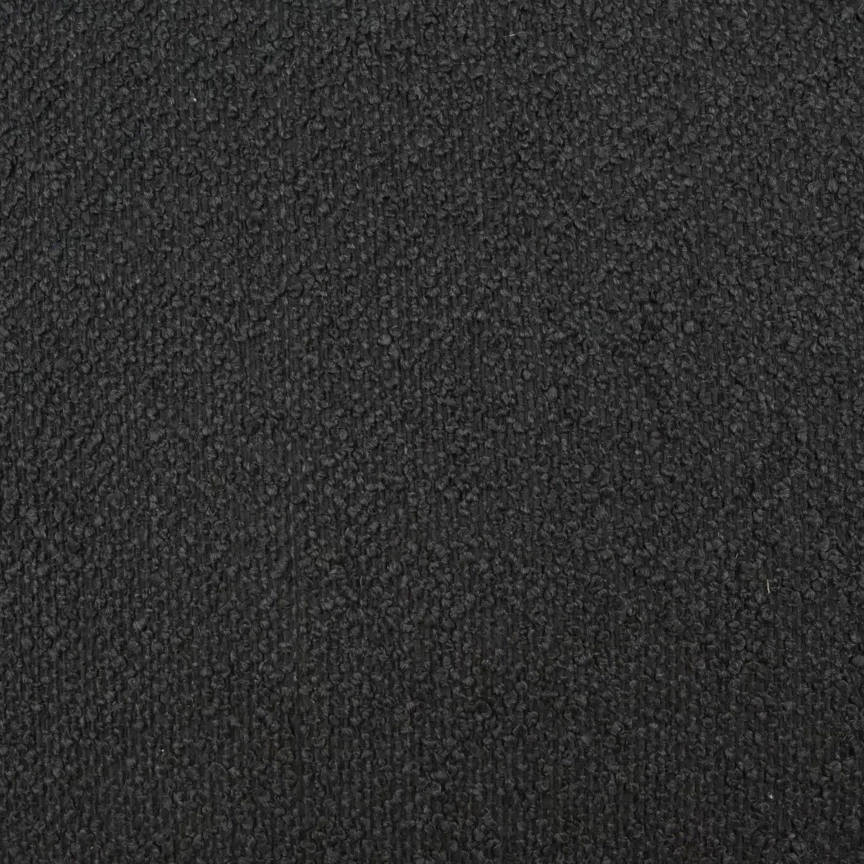 Close-up of dark charcoal textured fabric with tiny looped fibers.