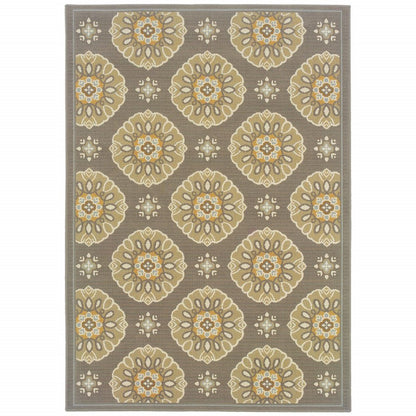 8' X 13' Gray Moroccan Indoor Outdoor Area Rug