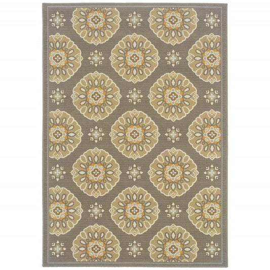 8' X 13' Gray Moroccan Indoor Outdoor Area Rug
