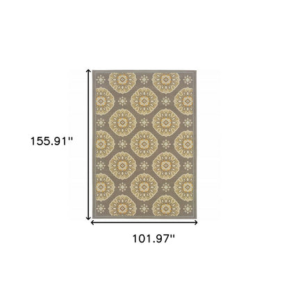 8' X 13' Gray Moroccan Indoor Outdoor Area Rug