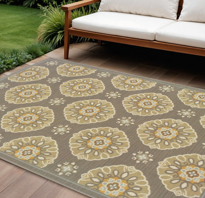 8' X 13' Gray Moroccan Indoor Outdoor Area Rug