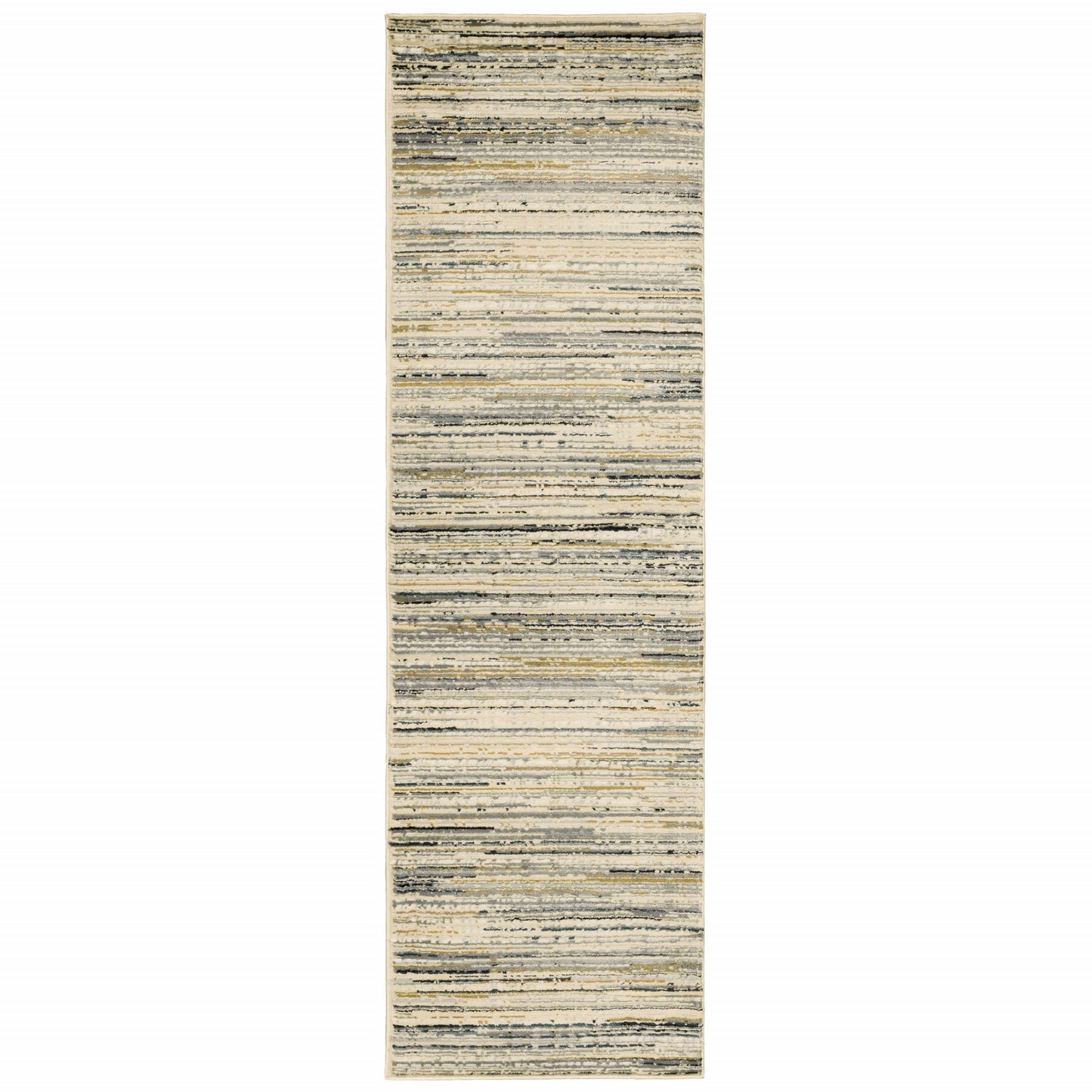 6' X 9' Ivory Sage Abtract Lines Indoor Area Rug