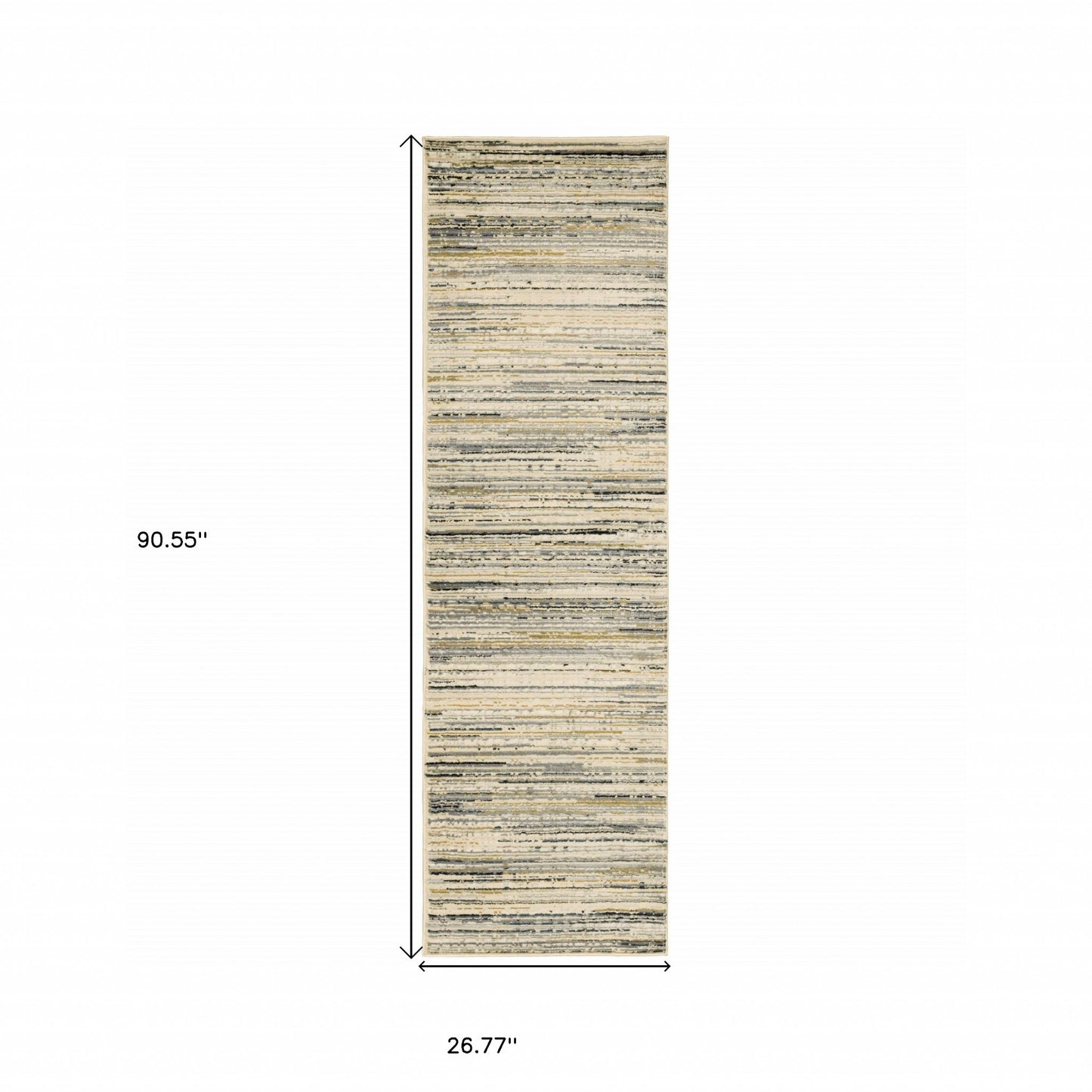 6' X 9' Ivory Sage Abtract Lines Indoor Area Rug