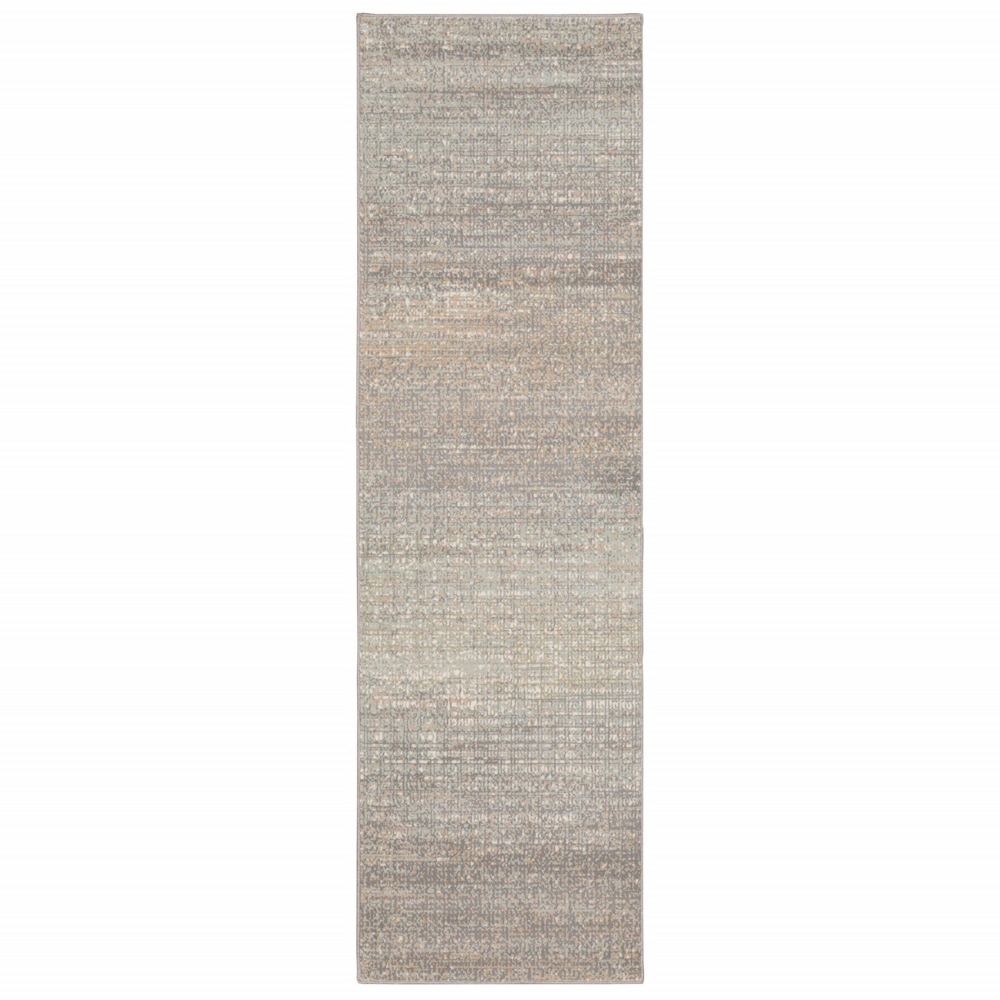 7' Gray Green Abstract Confetti Indoor Runner Rug