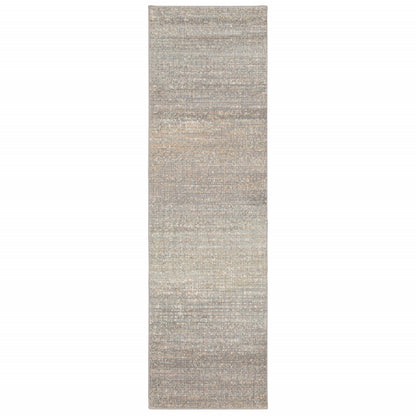 10' X 13' Gray And Green Abstract Distressed Area Rug