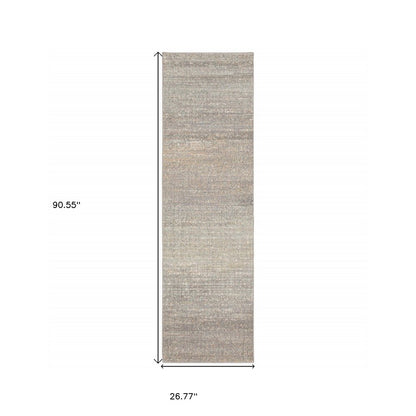 10' X 13' Gray And Green Abstract Distressed Area Rug