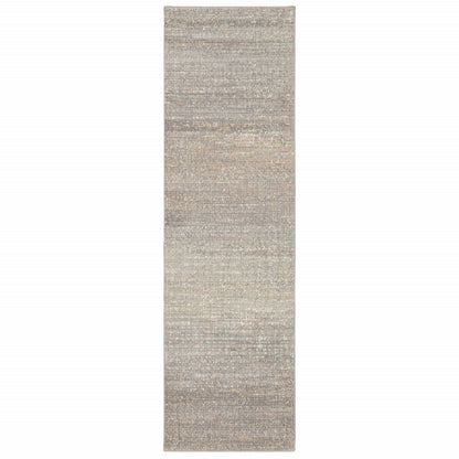 10' X 13' Gray And Green Abstract Distressed Area Rug