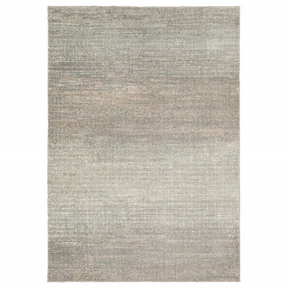 10' X 13' Gray And Green Abstract Distressed Area Rug